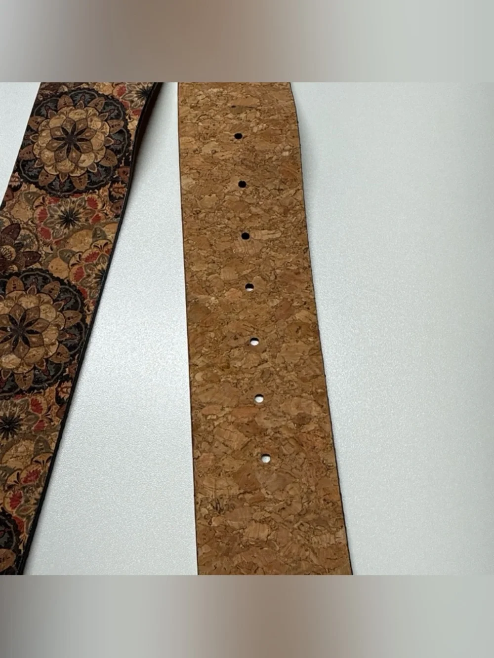 Boho Style Women’s Wide Belt OS Cork‎ Material Mandala Pattern Bohemian Hippie
